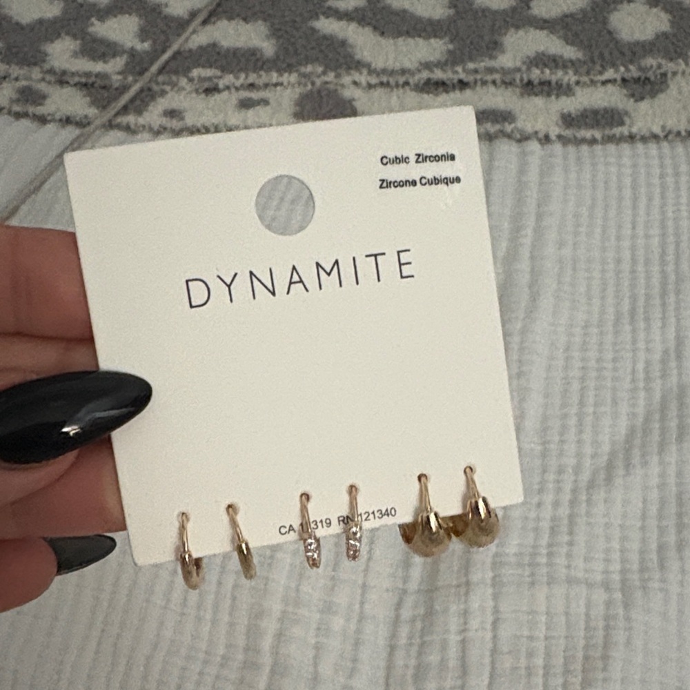 Dynamite Gold and Silver Hoop Earrings Trio